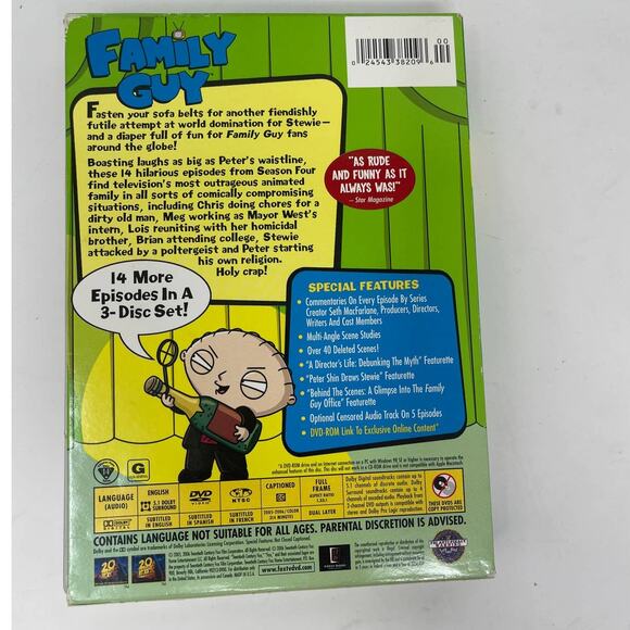 Family Guy Volume 4 - 3 Disc Boxed Set - (DVD, 2009, 3-Disc Set) - Picture 3 of 3